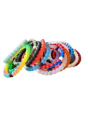 Lokai Bracelet Lot of 16 Unisex Silicone Stackable Colorful Rainbow Tie Dye